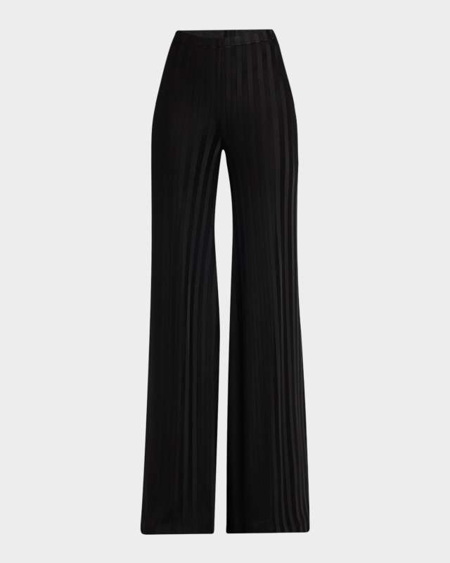 Ribbed Flare Pull-On Pants